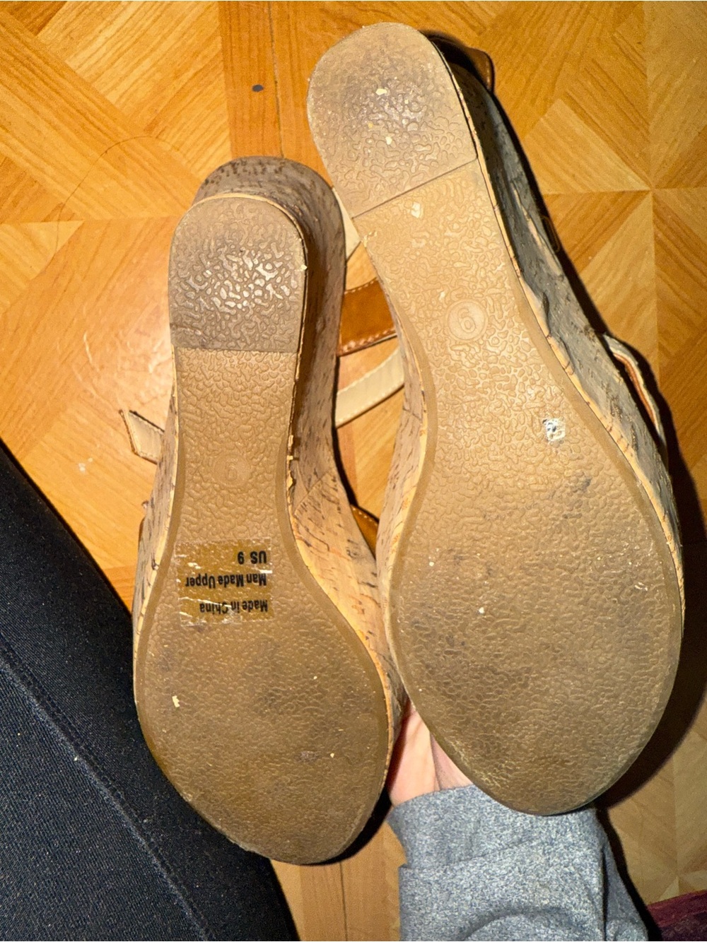 Cathy Jean Tan Brown Leather Strappy Sandals - Picture 5 of 7